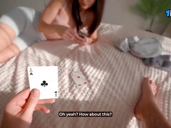 Step Sister Started Playing Cards To Lose Her Tight Pussy