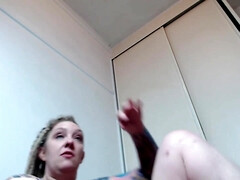 Leie, Grosser arsch, Grosse titten, Blondine, Dildo, Schmuddelige sprache, Frau, Solo