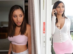 ブロンド, フェラチオ, バック, 女 人男 人, 手コキする, ティーン, 三人, オッパイの