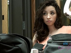 Enthousiasteling, Badkamer, Vriendin, Latijnse vrouw, Klein, Kut duiken, Geschoren, Tiener