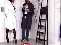 Negro, Mamada, Polla, Ébano, Sexo duro, Lencería, Madres para coger, Ducha