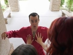 デカパイ, キス, レズビアン, マッサージ, オナニー, 淫乱熟女, オマンコ, 赤毛