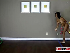 素人, 美女, ゲーム, 異人種間, レズビアン, ストリップ, おもちゃ, バイブレーター
