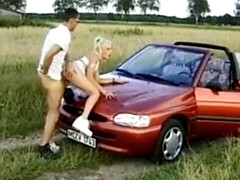 素人, ブロンド, 車, ドイツ人, アウトドア, 公共, 現実, ティーン