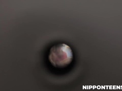 アジア人, お尻, デカチン, フェラチオ, チン, バック, 小柄, 三人