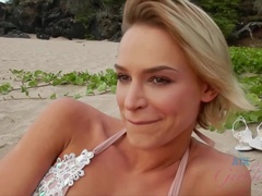 Strand, Blondine, Fingern, Freundin, Im freien, Pov, Öffentlich, Nass