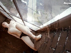 お尻, デカ尻, フェティッシュ, ジム, オマンコ, ロシア人, 一人, ティーン