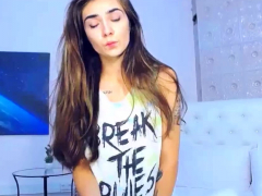 Enthousiasteling, Bruinharig, Vingeren, Hd, Masturbatie, Alleen, Tiener, Webcamera