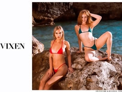 Rubia, Mamada, Ffm, Pajear, Besar, Piscina, Adolescente, Trio