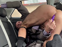 Leie, Schwarz, Auto, Fetisch, Schwul, Im freien, Polisch, Spielzeuge