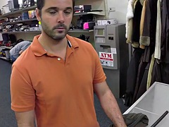 Gay pawn downstairs threesome fucked in office after blowjob
