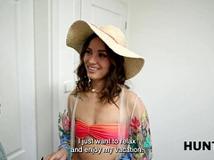 Bruinharig, Bedriegen, Man die toekijkt, Hd, Latijnse vrouw, Gezichtspunt, Tieten likken