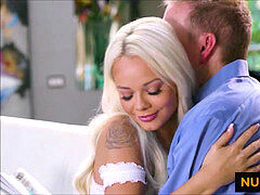 nanny fellates yam-sized cock after massage