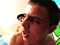 Skinny Latino twink fucks his boyfriends tight ass after a blowjob