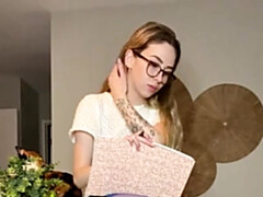 18 jaar, Blond, Brillen, Hakken, Inshuiven, Nylonstof, Kousen, Speelgoed