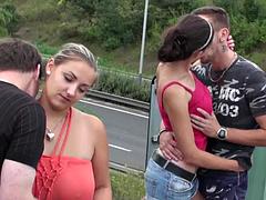 Leie, Blasen, Gruppe, Hardcore, Lesbisch, Öffentlich