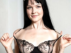 Enthousiasteling, Bruinharig, Vingeren, Natuurlijke tieten, Alleen, Strippen, Tiener, Speelgoed