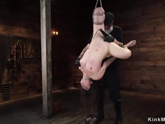 緊縛, ボンデージ, フェティッシュ, 苦痛, 赤毛, ラフ, 拘束, オッパイの