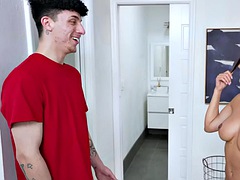 Grosser schwanz, Grosse titten, Braunhaarige, Hardcore, Milf, Realität, Dusche, Titten