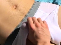 Gay handjob cum Mike and Zack play in the pool in their