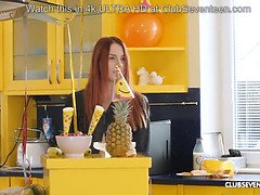 Handicapped grandpa gets blown by teen redhead step niece