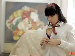 18, 女, Hd, オナニー, ヌード, オージー, パーティ, 女子高生