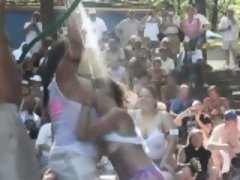 Amateur, Gorda, Grupo, Al aire libre, Público
