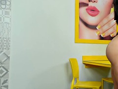 美人, イく瞬間, ディルド, 下着, シーメール, 一人, ティーン, オッパイの