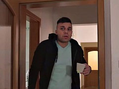 Petite slut with small breasts fucked by wild roommate in hostel