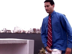 Sperma in gezicht, Homo, Ladyboy, Ondergoed, Kousen, Uniformpje