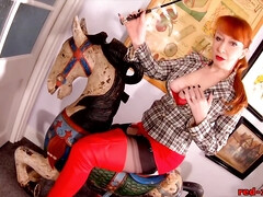 Tetas grandes, Británico, Cuero, Masturbación, Madres para coger, Pantaletas, Coño, Pelirrojo