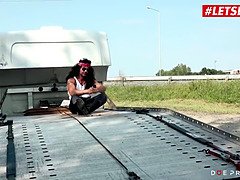 Ebony Latina Luna Corazon, Truck Driver Sex Outdoors