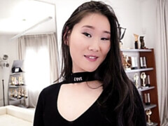 Aziatisch, Grote lul, Pijpbeurt, Hondjeshouding, Natuurlijke tieten, Mager, Tiener, Tieten likken