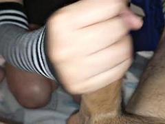 Feeding sperm from a hungry daddys big dick