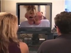 デカパイ, ブロンド, ボンデージ, カップル, ヒール, 穴開きパンティ, ハメ撮り, 赤毛