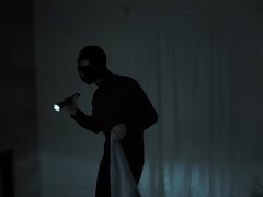 Latex lady Nicole Aniston in fishnet stockings fucked by robber