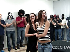 Two beauties drowning in cum