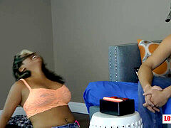 2 chicks and stud have fun a Game of Whose Fingers Are Faster