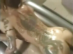 Tattooed japanese woman gets fucked