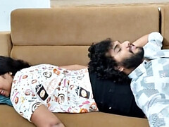 Indian Wife First Time Kitchen Fuck with Husband on Sofa - Homemade 4K Porn