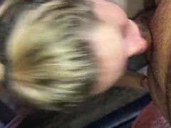 お尻, ブロンド, フェラチオ, チン, デブ, 彼女, タトゥー