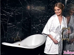 Veronica Weston's natural tits and nipples get rubbed and masturbated to orgasm in Bath Full of Joy