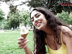 Amateur Arabic babe Luna Silver splattered in semen!