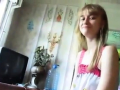 Girl with Small Tits Sucking a Cock