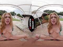 Blonde's Outdoor VR Passion Unleashes Wild Creampie Sensual Heat