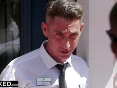 Chica, Tetas grandes, Mamada, Estilo perrito, Erótico, Interracial, Al aire libre, Pelirrojo