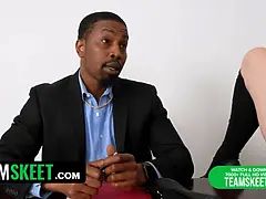 Leana Lovings's big black cock detention elation - her favorite teamskeet lecturer pounds her smart ass moist