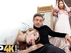 18 jaar, Brijd, Bedriegen, Hardcore, Hd, Russisch, Geschoren, Trio