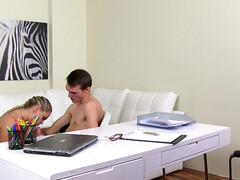 Blasen, Betrug, Paar, Freundin, Handjob, Büro, Penis, Überraschung