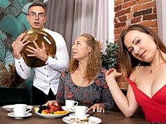 ブロンド, 女 人男 人, ハードコア, 熟年, 母, オマンコ, 三人